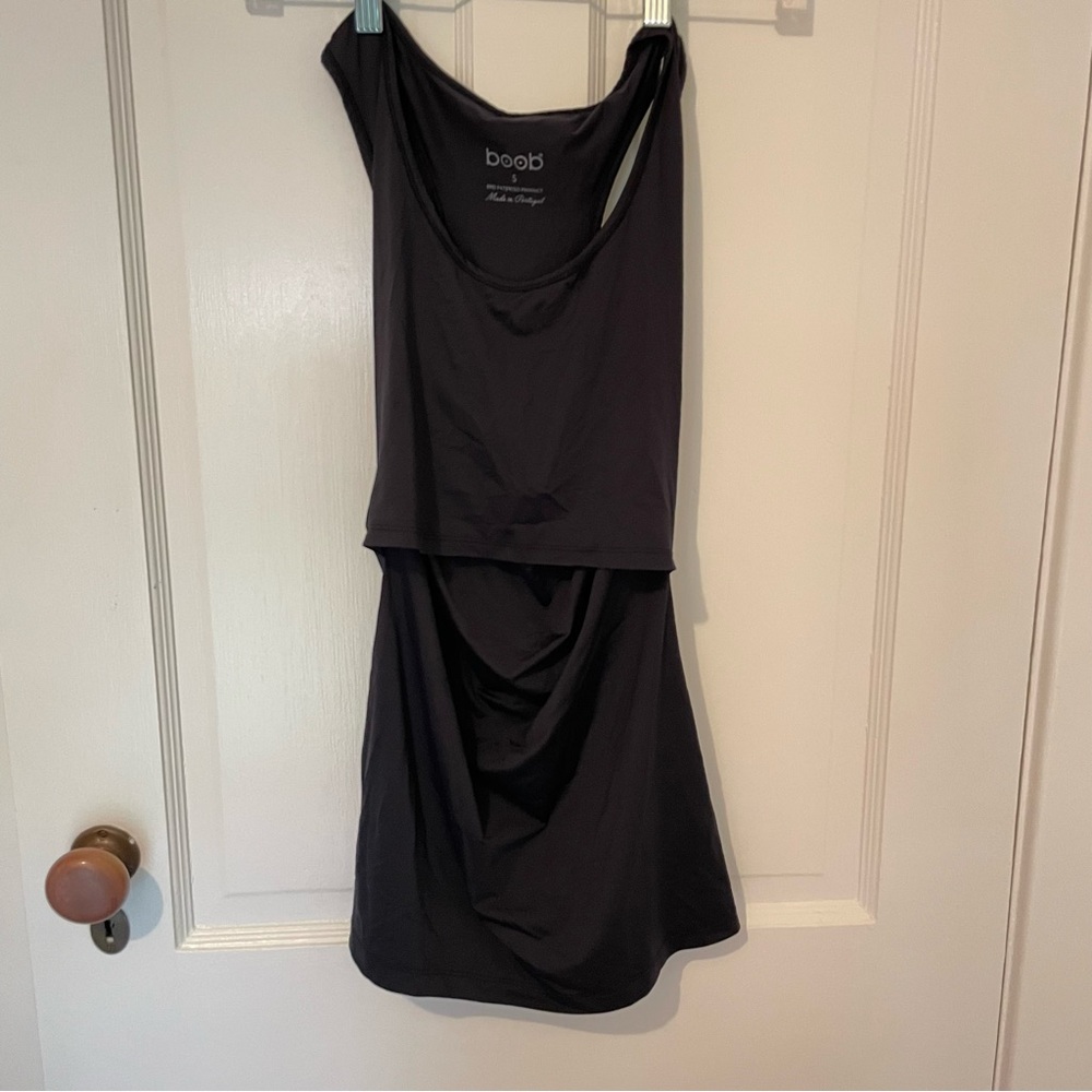 Boob Design Racerback Exercise black maternity and nursing tank